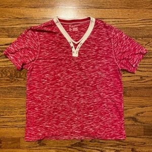 Red burnout v-neck